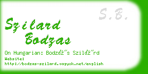 szilard bodzas business card